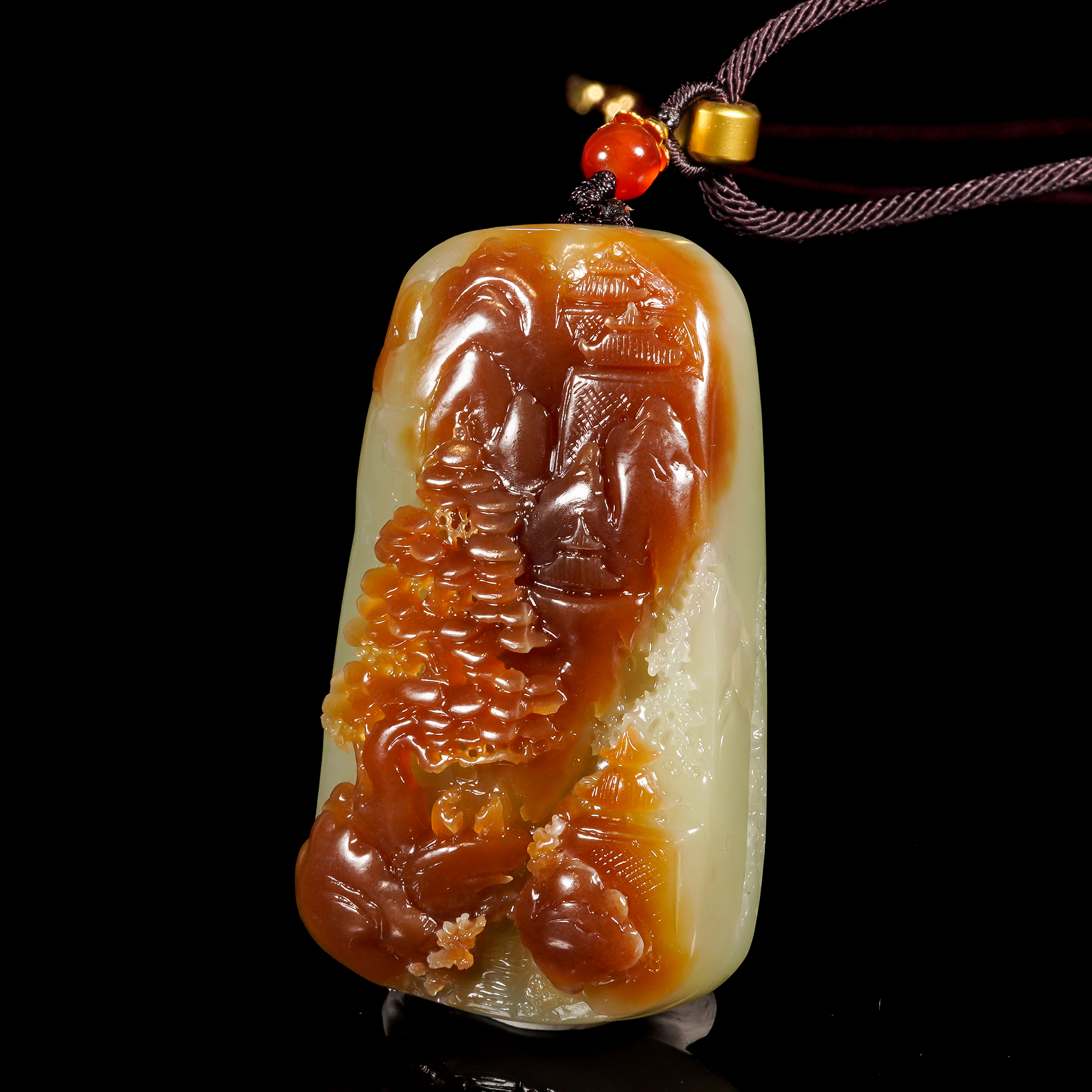 LOT.032和田玉巧雕深山访友佩/X2988