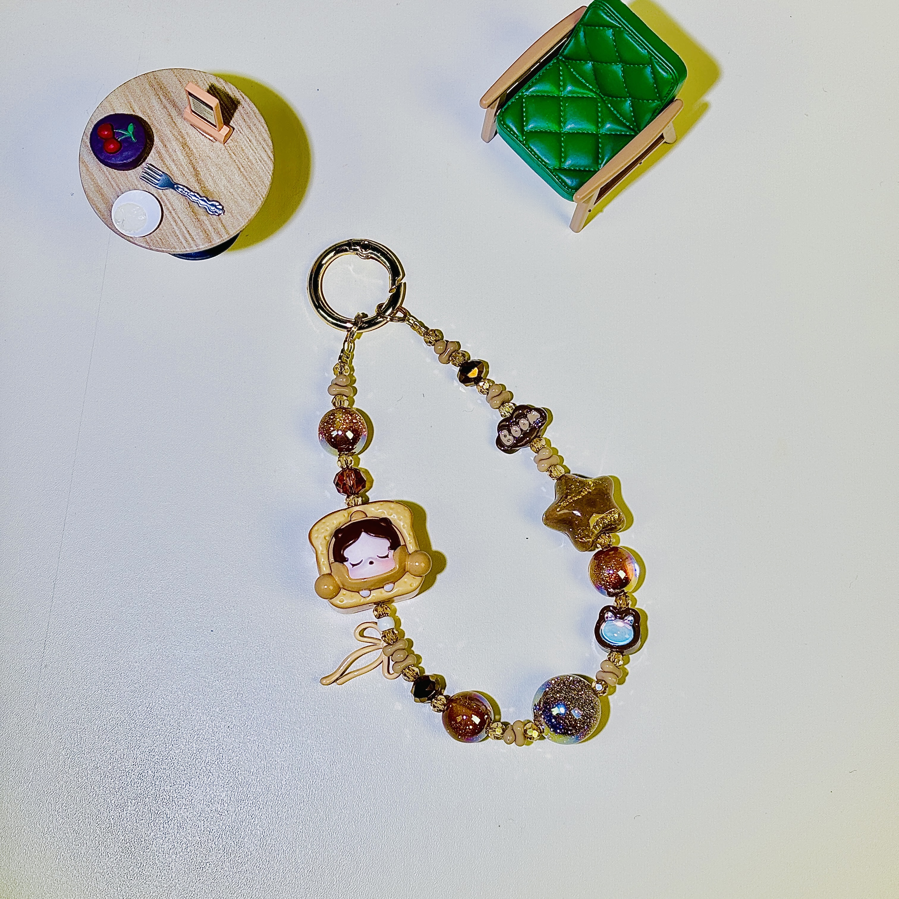 【明款自选】正版萌粒创意diy合金挂饰手机链包挂单双链【单链款】