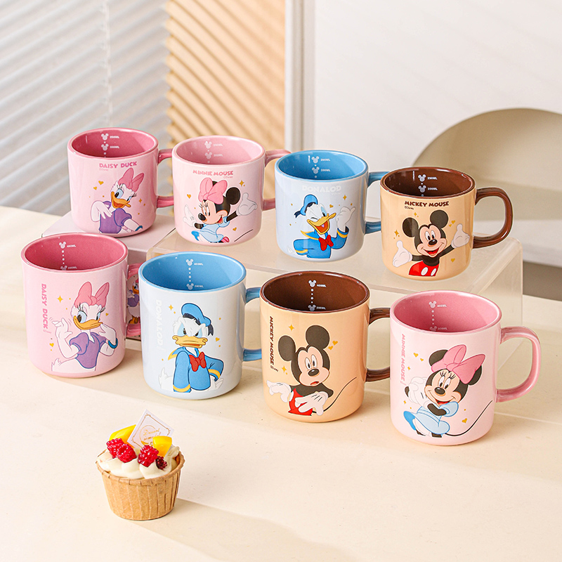 迪士尼陶瓷马克杯家用高颜值杯子儿童喝水杯办公室咖啡杯
