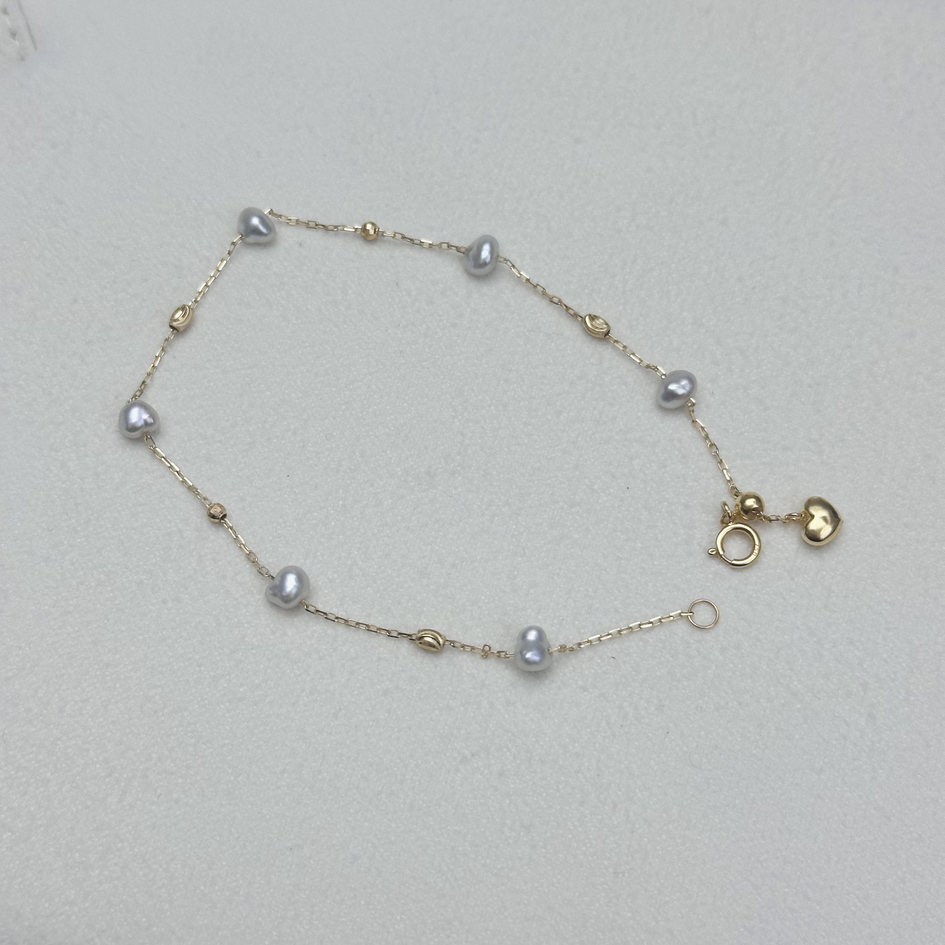 18k六珠澳白keshi 手链