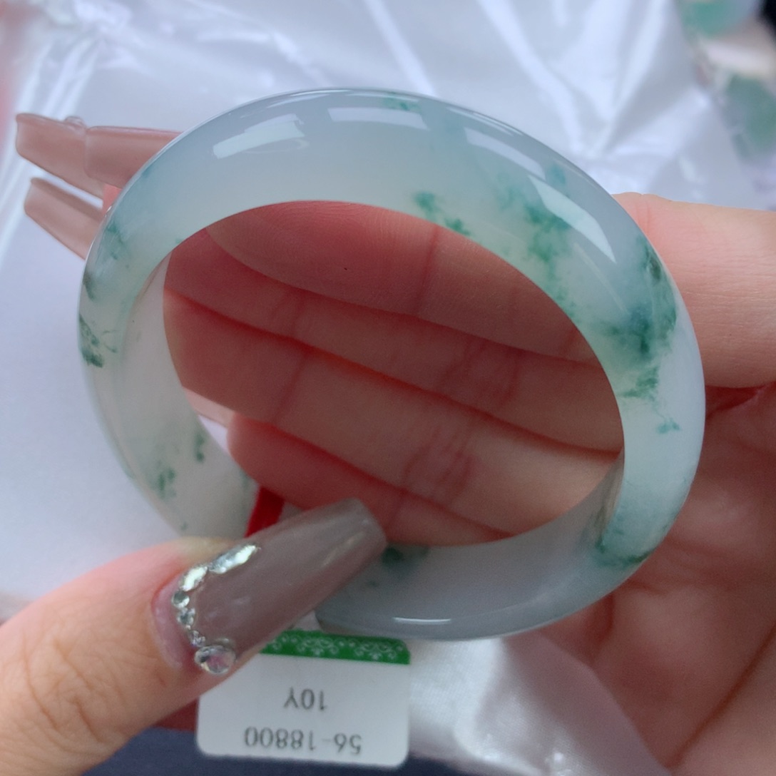 翡翠手镯未镶嵌56.8贵妃强推款