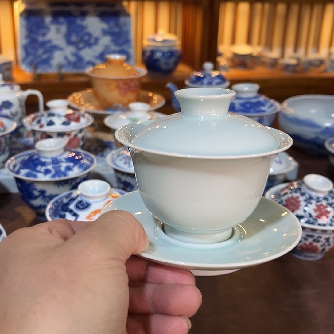 錡镇堂手工手绘盖碗