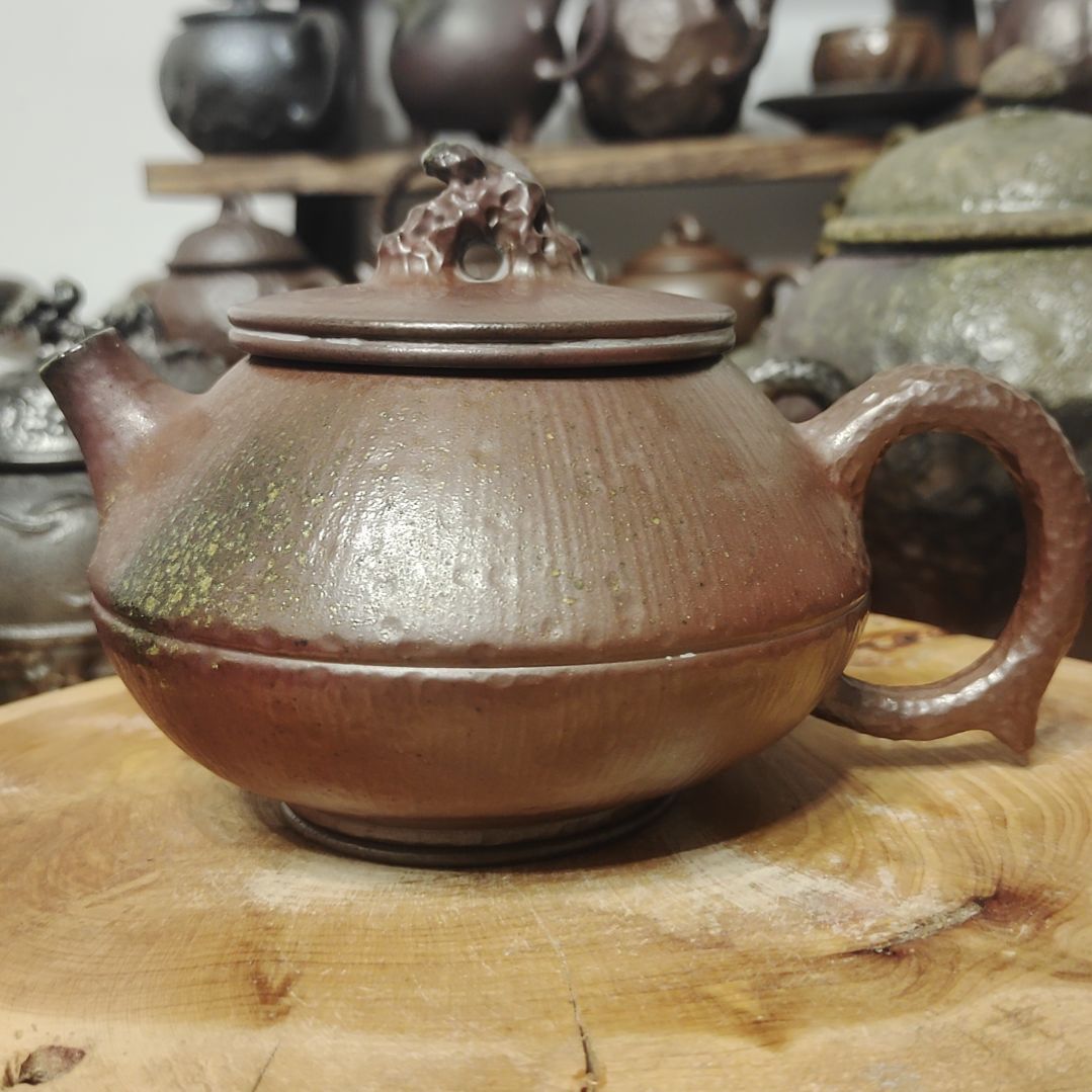 坭兴陶纯龙窑纯柴烧茶壶250c微瑕