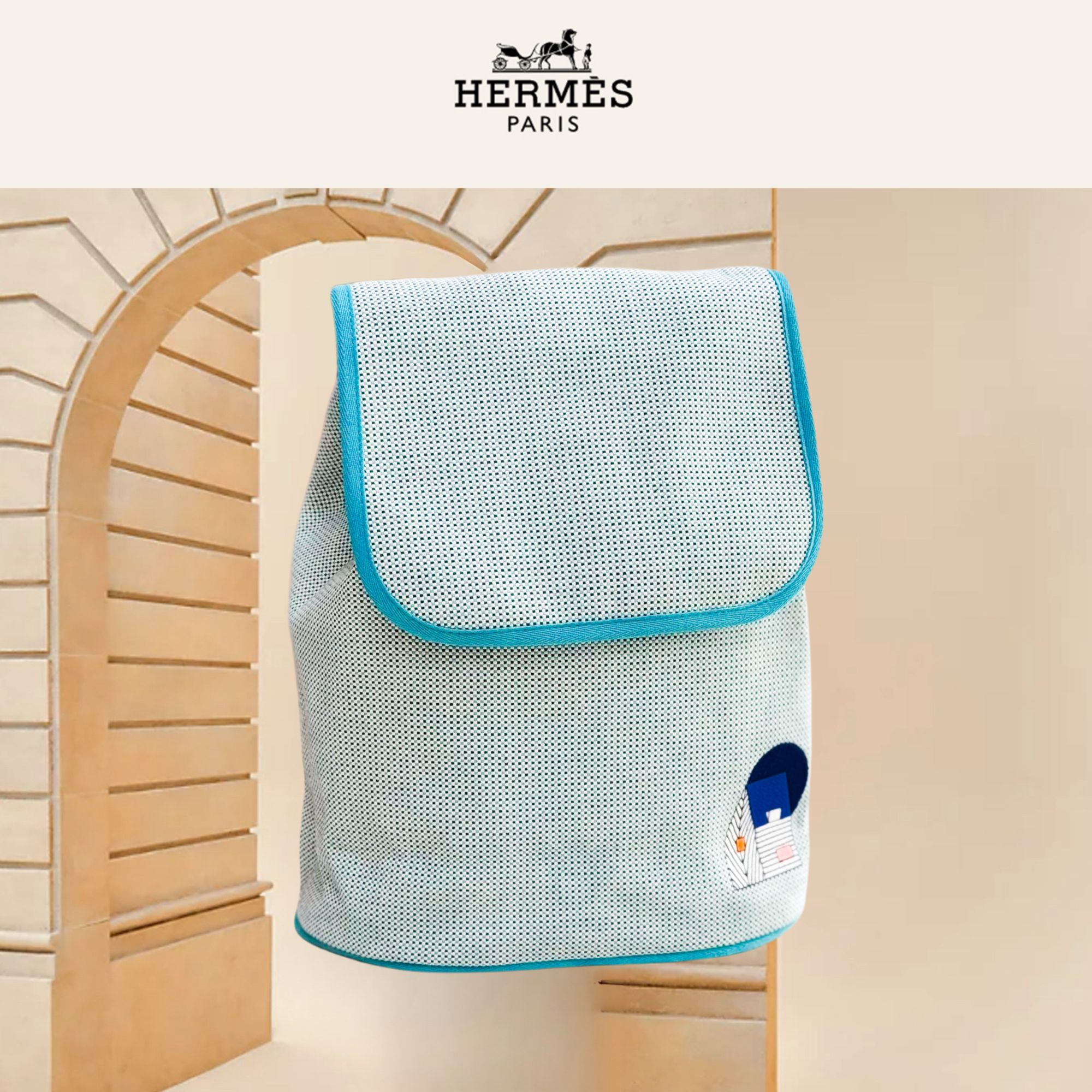 99新 Hermes/爱马仕 花园小屋 双肩包