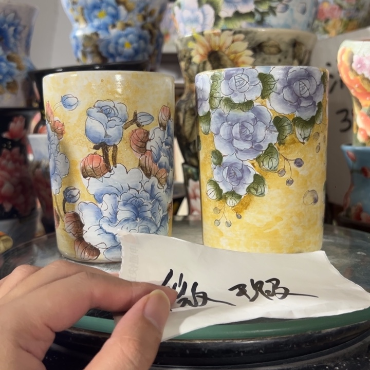 幸***你景德镇手绘花盆满38包邮偏远地区除外