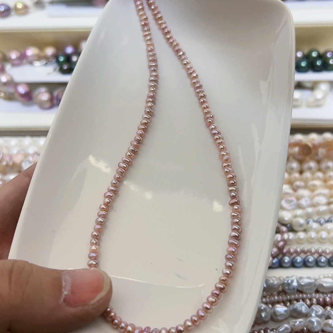 淡水珍珠项链银S925镶嵌