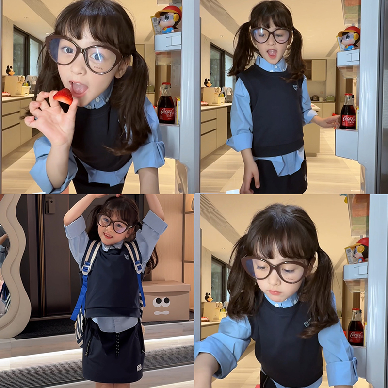 SKC2521女童韩版圆领纯色背心2025夏装新款外搭刺绣无袖上衣潮
