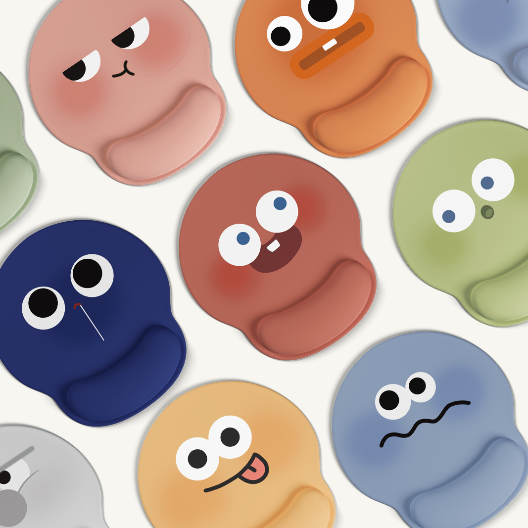 搞怪表情鼠标垫护手腕托办公游戏学生宿舍电竞护腕垫个性趣味创意