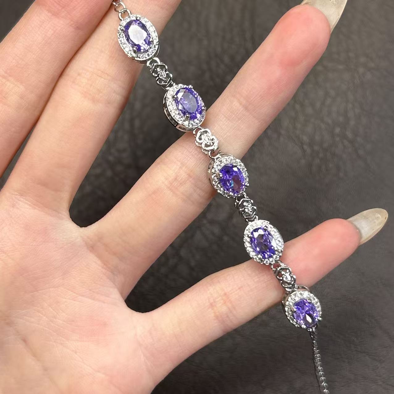    意大利GD-奢华气质紫宝梦幻彩色手链824