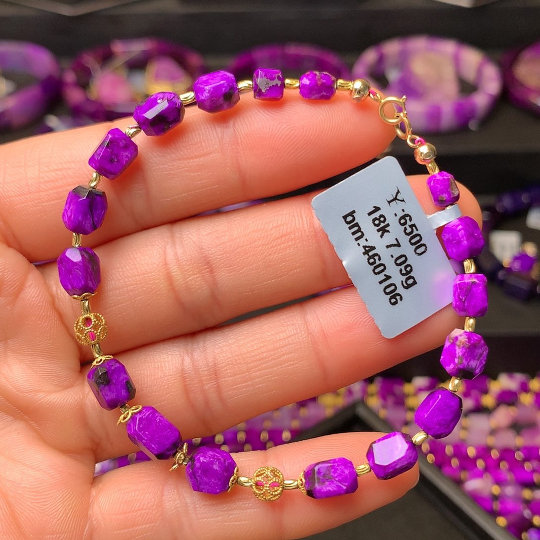 苏纪石（舒俱来）手串18K金镶嵌