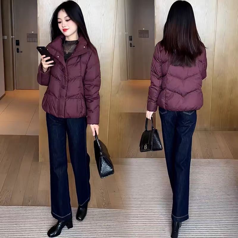时尚修身百搭新款高端棉服2025冬季洋气显瘦加厚保暖休闲棉服