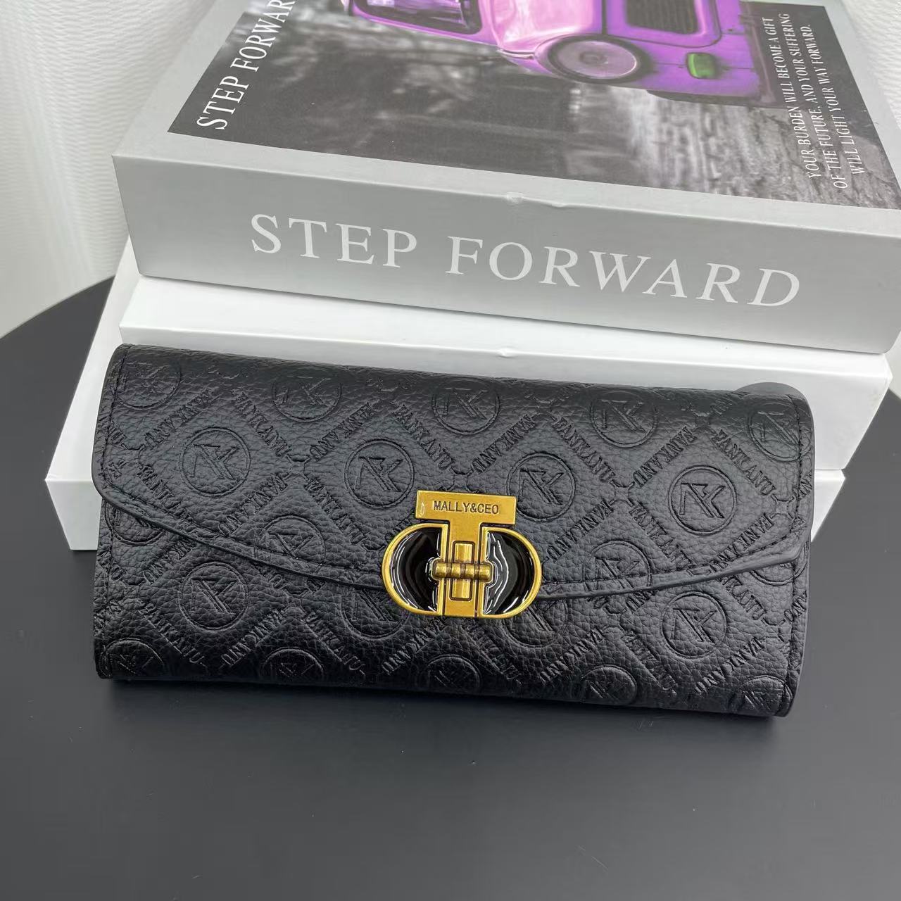 2024新款潮流时尚百搭女士手拿钱包长款钱包黑色163