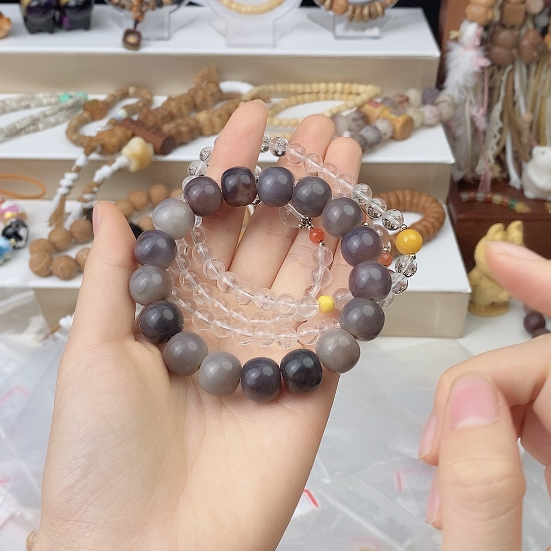 白玉菩提吊坠菩提白小水三圈项链