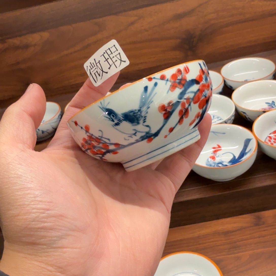 釉下手绘茶具微瑕