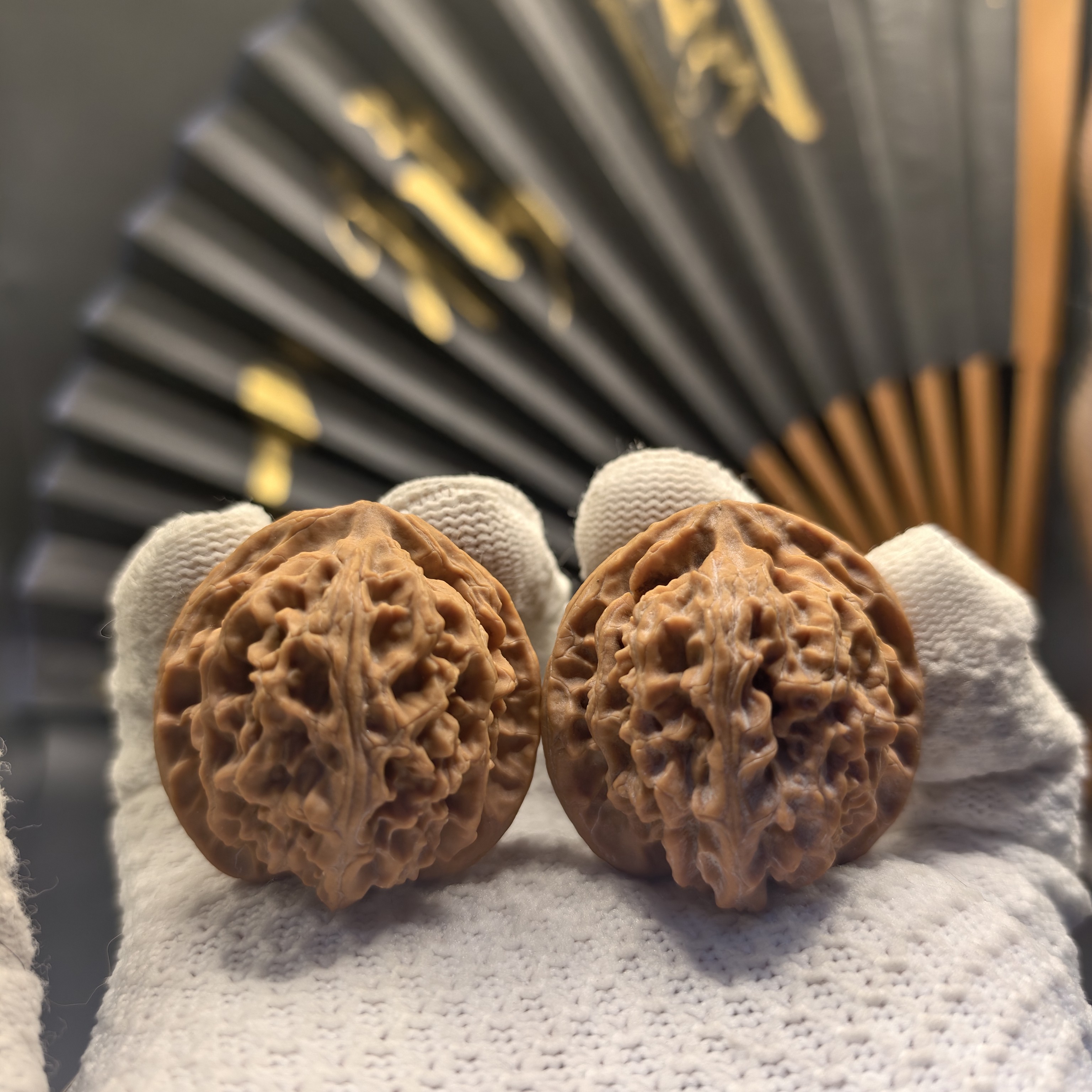 p3801全品高桩苹果圆文玩核桃 38/37/37.5门头沟新果自然油性原生