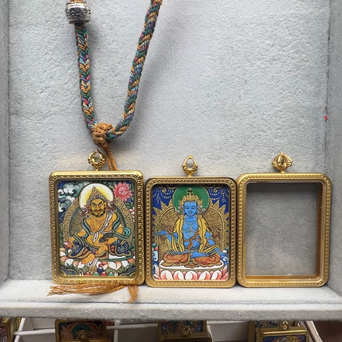 吊坠～***到铜双面黄老爷大势至绳子5号