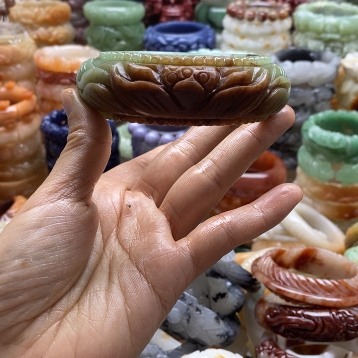 夢***影石英岩玉未镶嵌手镯