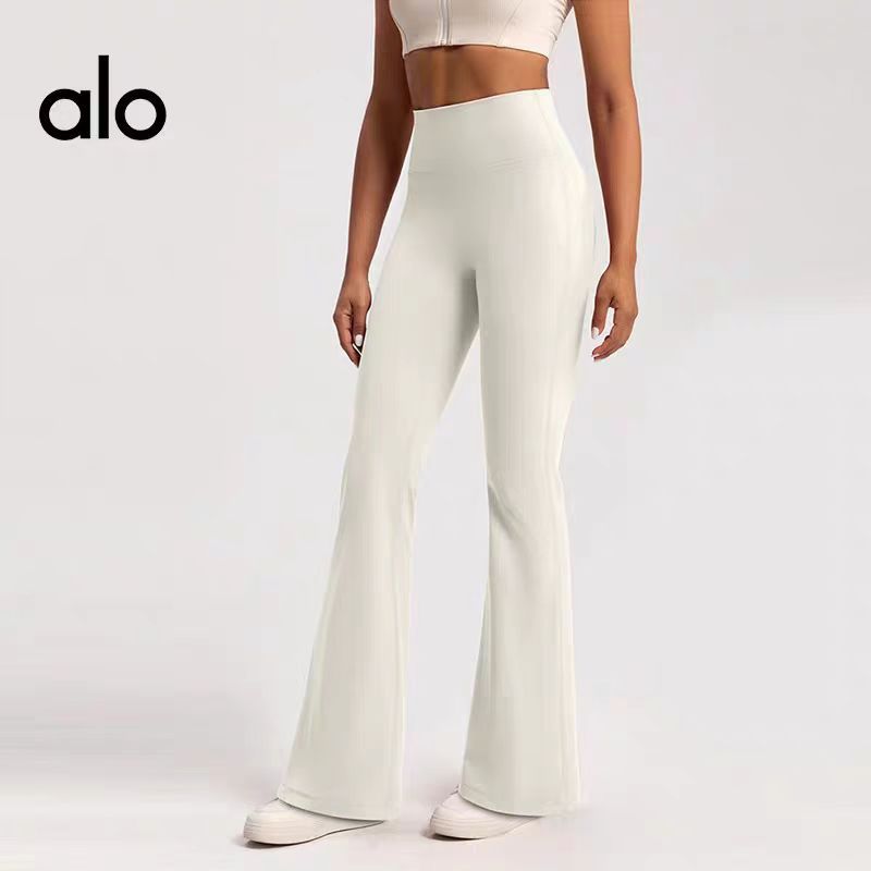 Alo秋高腰显瘦保瑜伽裤提臀显瘦休闲微喇叭裤 女百搭训练健身裤子