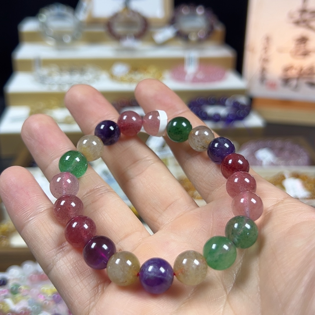 水晶未镶嵌手链草莓多宝