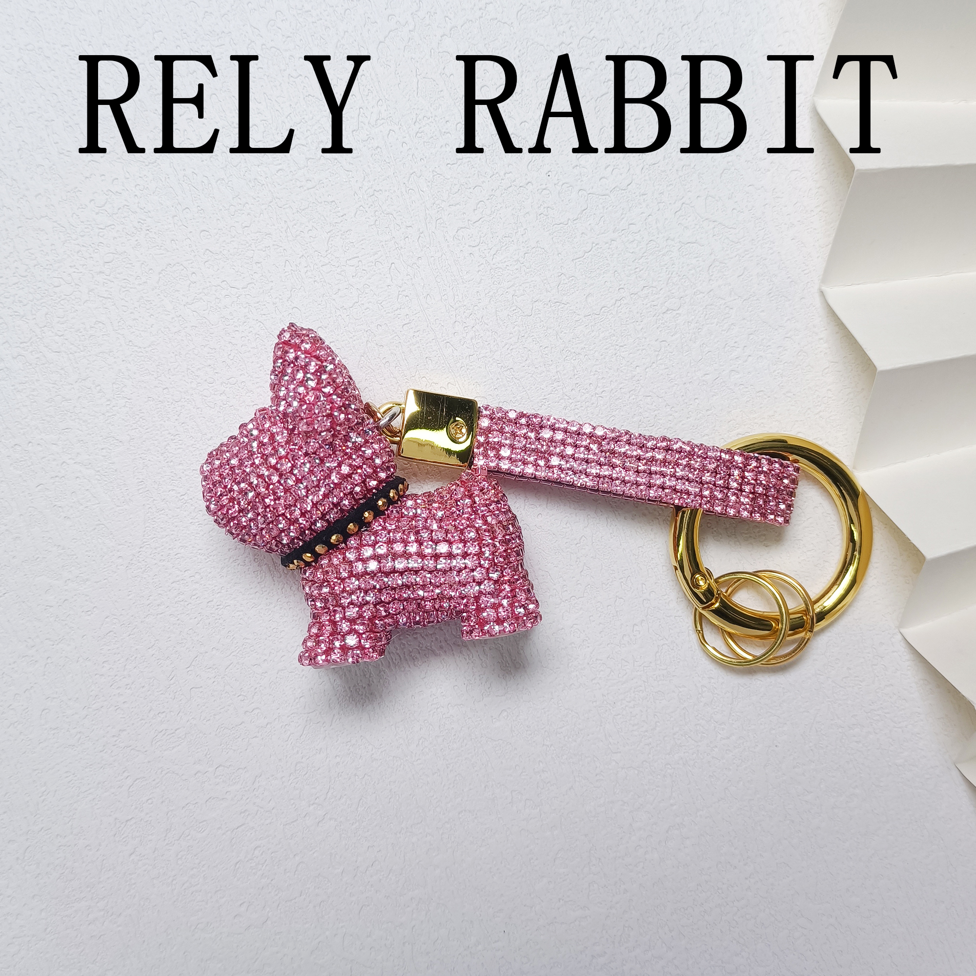 铜合金合成锆石手链 WXMX-001942【粉黛小狗】钥匙扣优雅气质精致