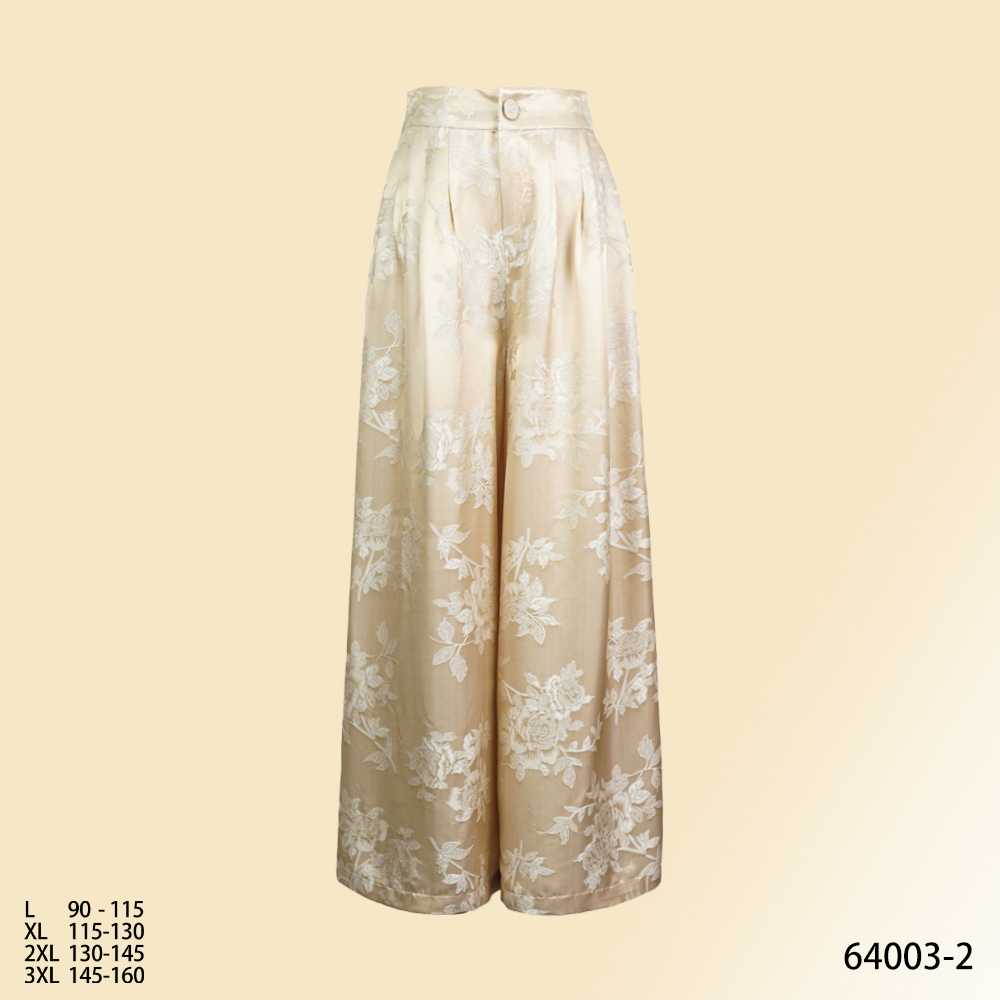 LL 2025夏季新款时尚优雅米色前扣阔腿休闲裙裤64003-2