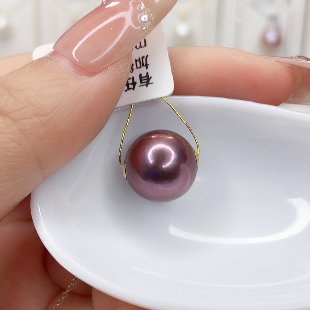 淡水珍珠18K金镶嵌吊坠(赠链)