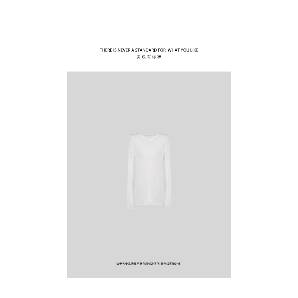 SHIIEELL100棉显瘦气质针织衫圆领纯色长袖T恤薄款休闲上衣 ZZ018