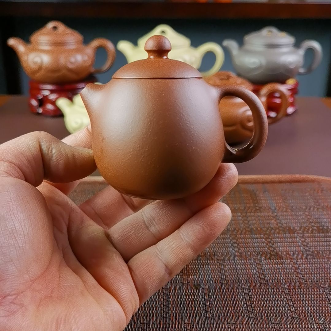 紫砂茶壶红皮龙龙蛋120CC国工孤品