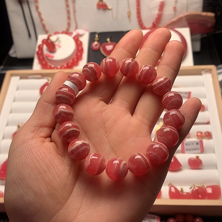 菱锰矿（红纹石）手绳未镶嵌