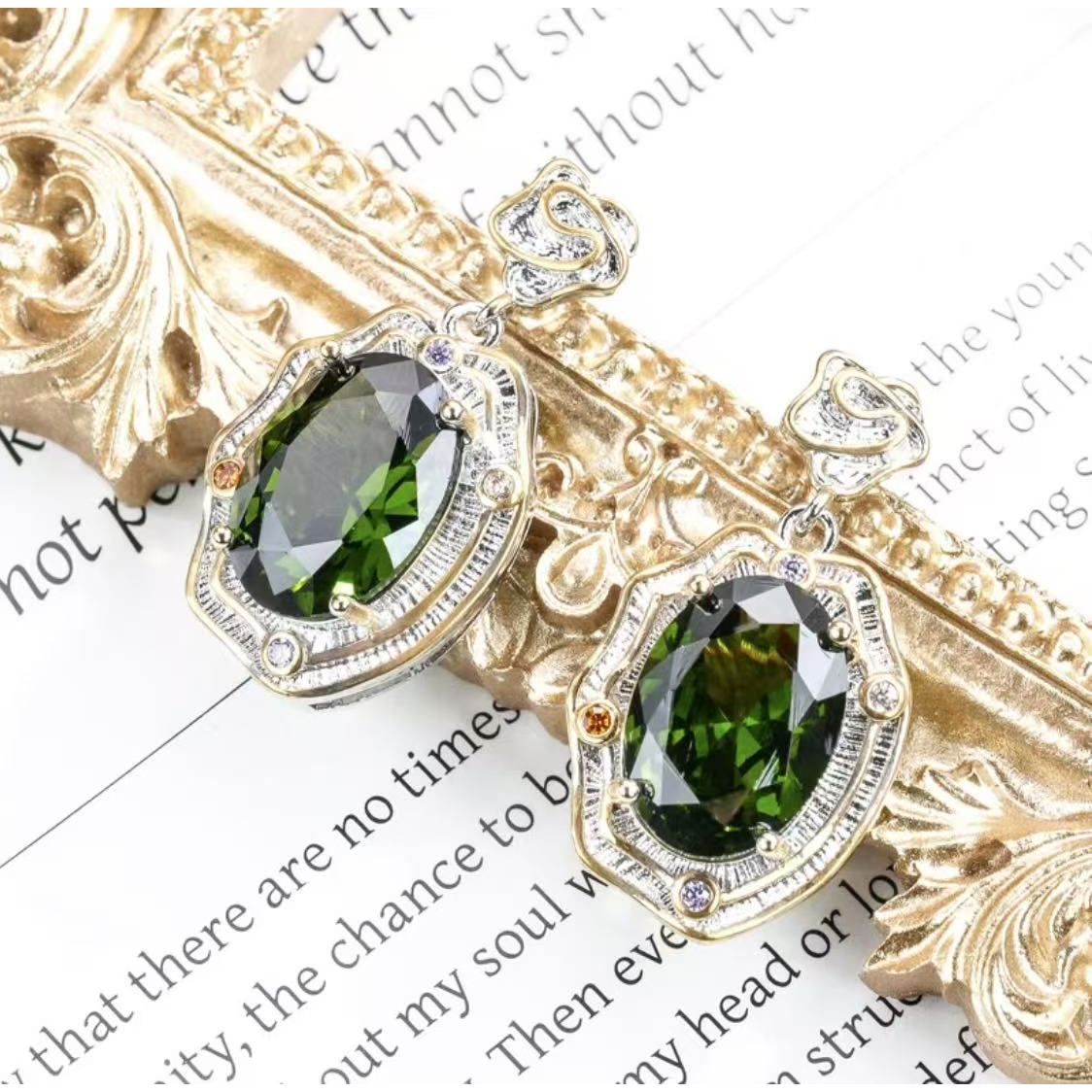 铜合金合成锆石耳饰 铜合金 合成立方氧化锆 女士耳环-7149-1