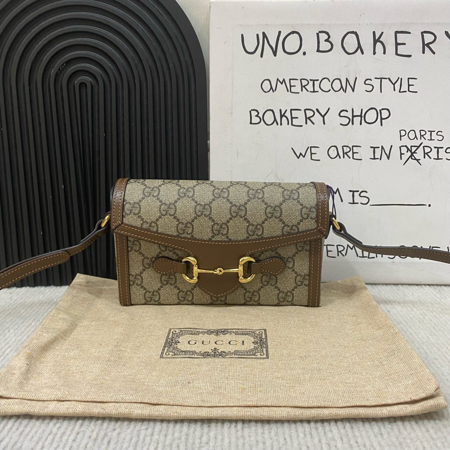 95新 GUCCI/古驰 老花1955横版手机包