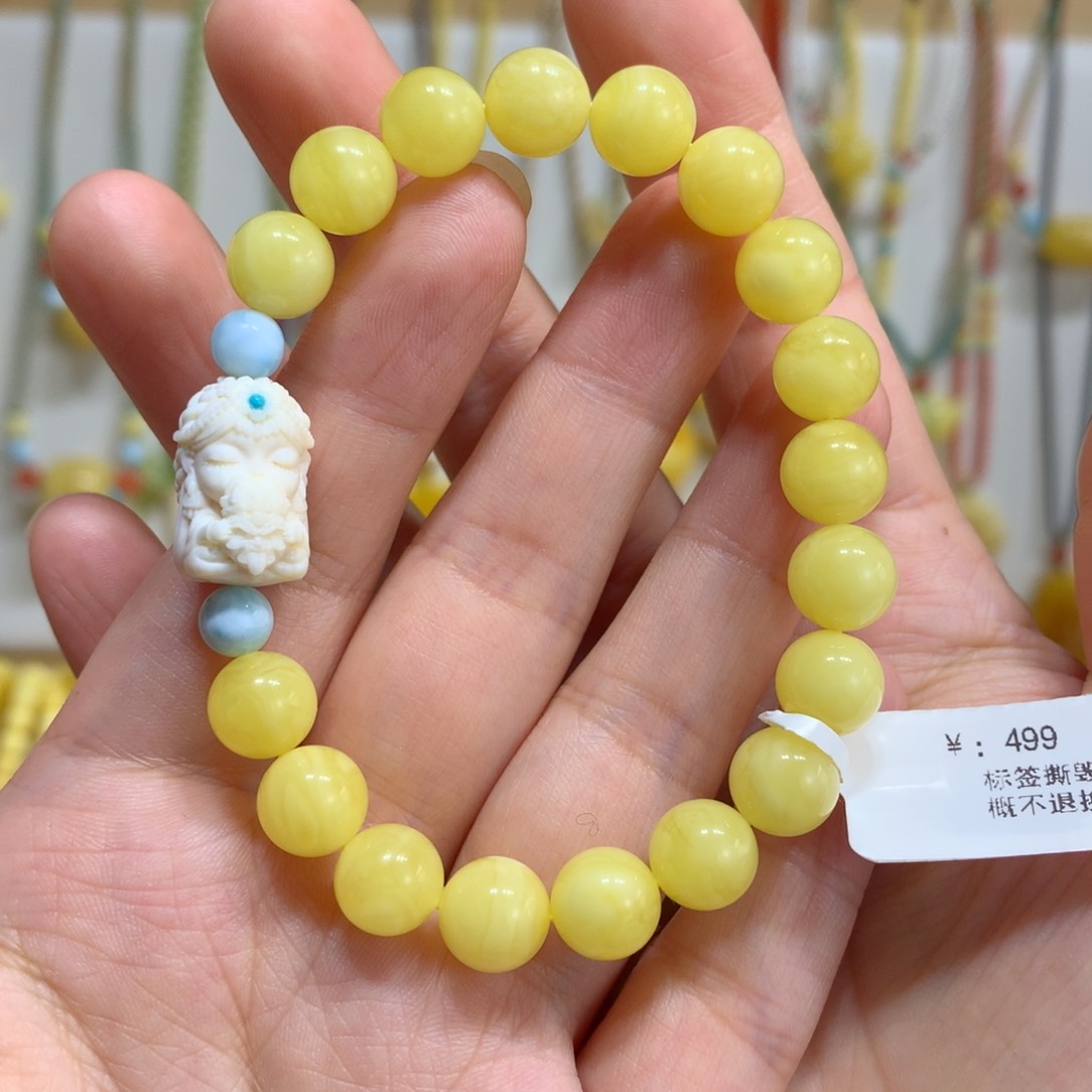 蜜蜡手链未镶嵌8.9m m