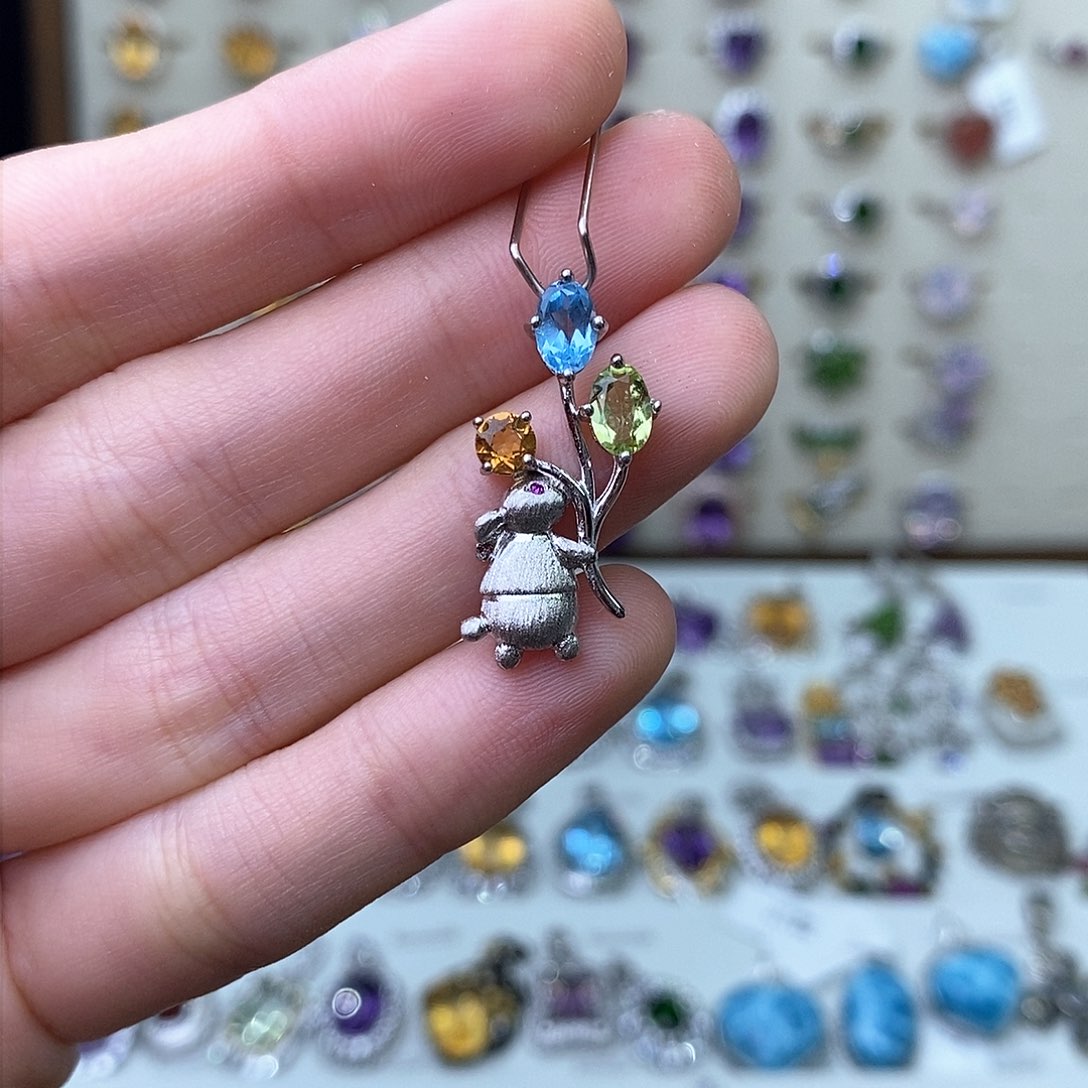 黄晶吊坠(不含链)银S925镶嵌多宝（需要证书备注）