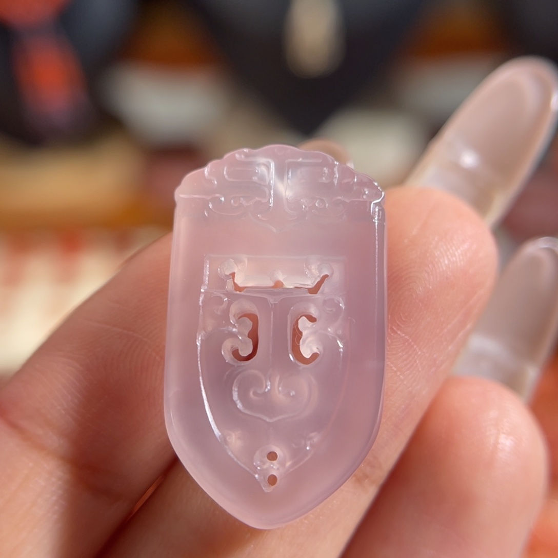 玛瑙/玉髓未镶嵌玉璧 15.4x26.4x4.5mm 不换退