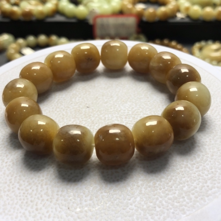 和田玉手串未镶嵌卡14