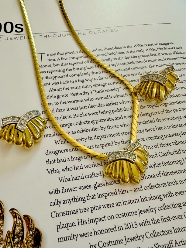 铜合金仿水晶项链 素金项链耳夹套装