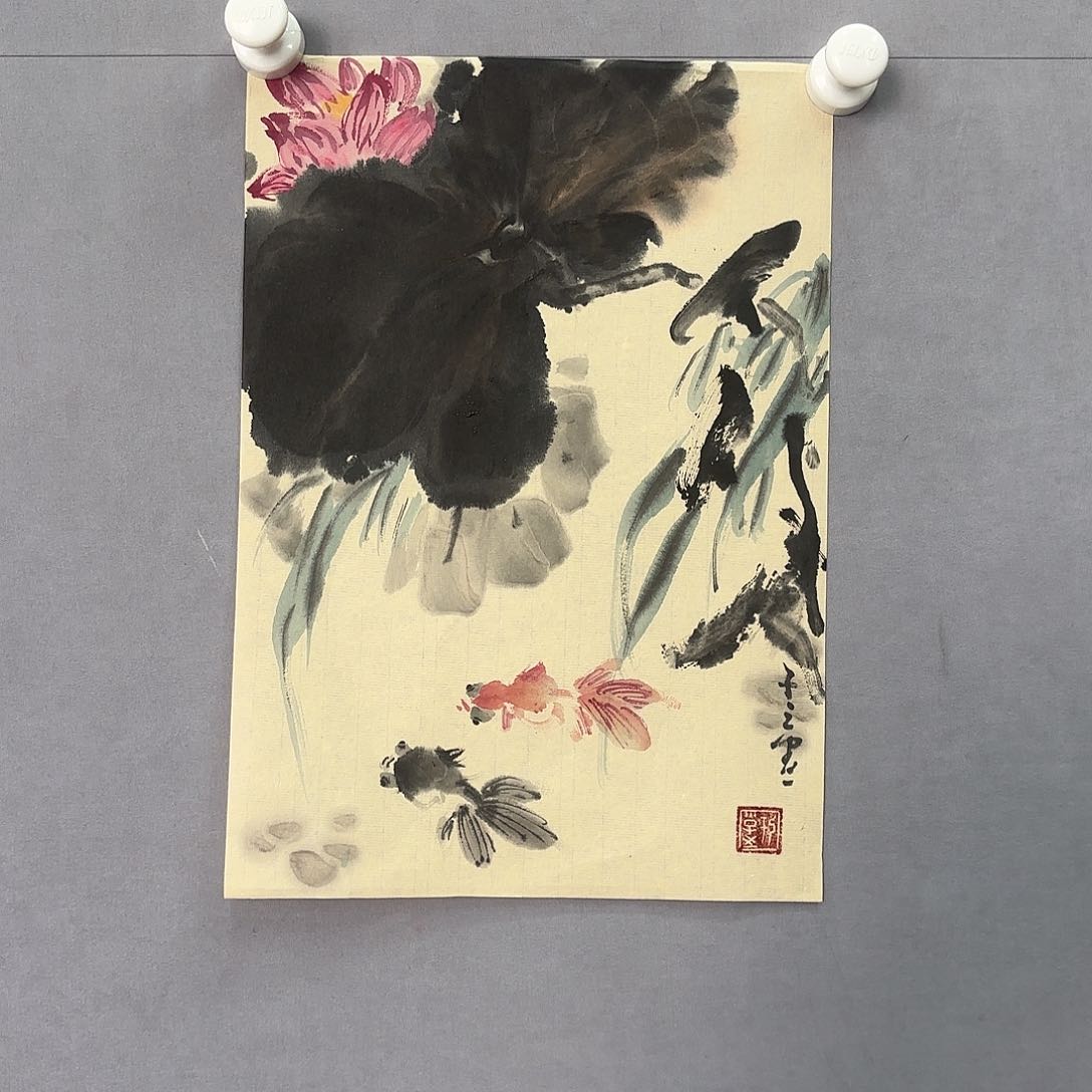 国画亲笔手绘远原创