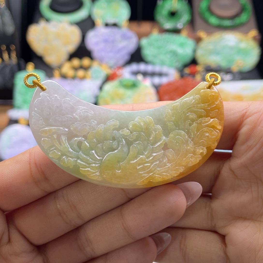 翡翠未镶嵌颈饰代编织