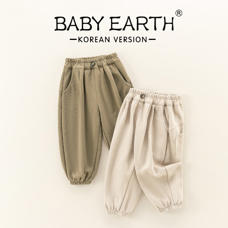 036裤子春季2025新款男童韩版长裤女童休闲裤春装束脚裤小童卫裤