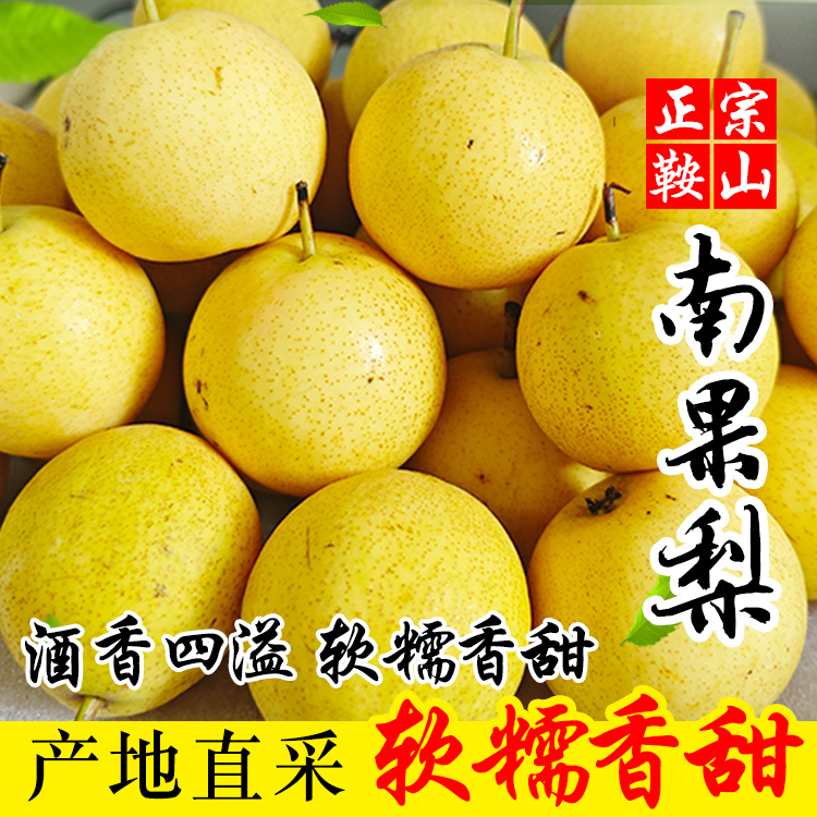 正宗鞍山南果梨薄皮细肉爽口多汁酒香浓郁软糯香甜