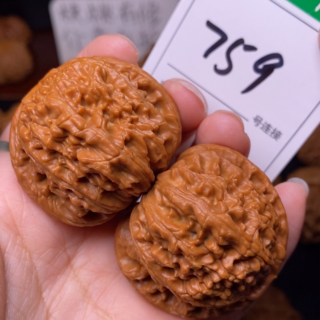 把件文玩核桃759闷尖球白狮子头4.2