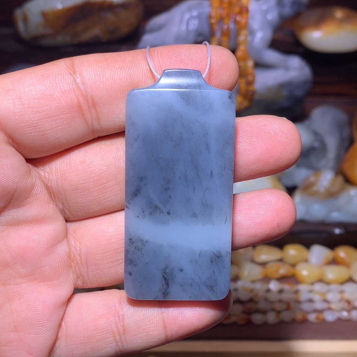 【闪购商品】和田玉挂件未镶嵌平安无事牌