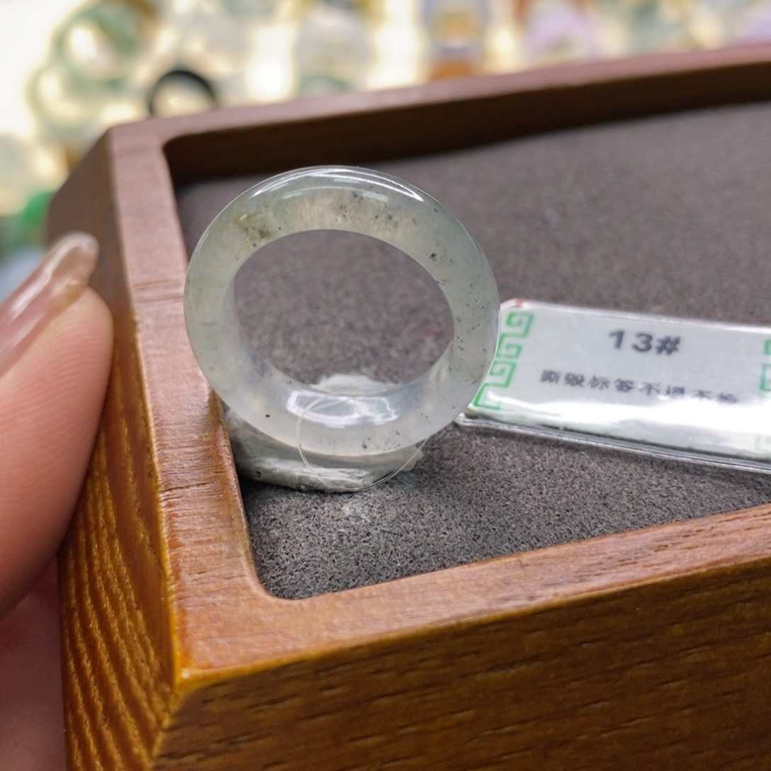 翡翠戒指未镶嵌戒指13圈