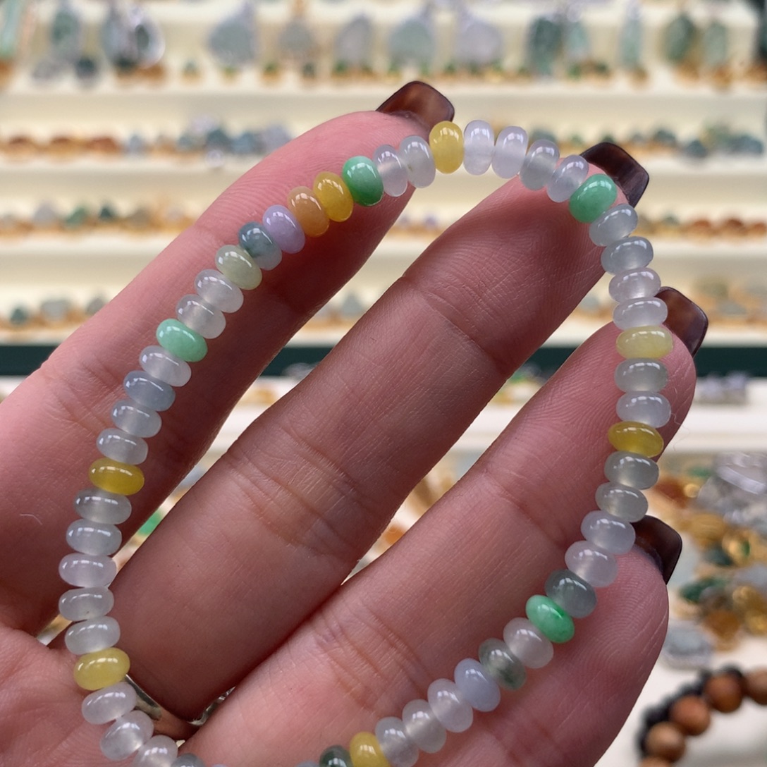 翡翠散珠鼓珠手串