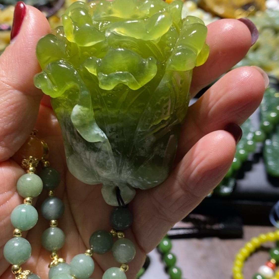 【闪购商品】岫玉毛衣链未镶嵌