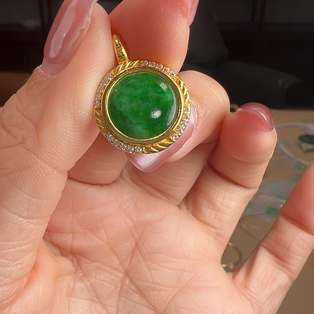 翡翠银S925镶嵌颈饰吊坠8