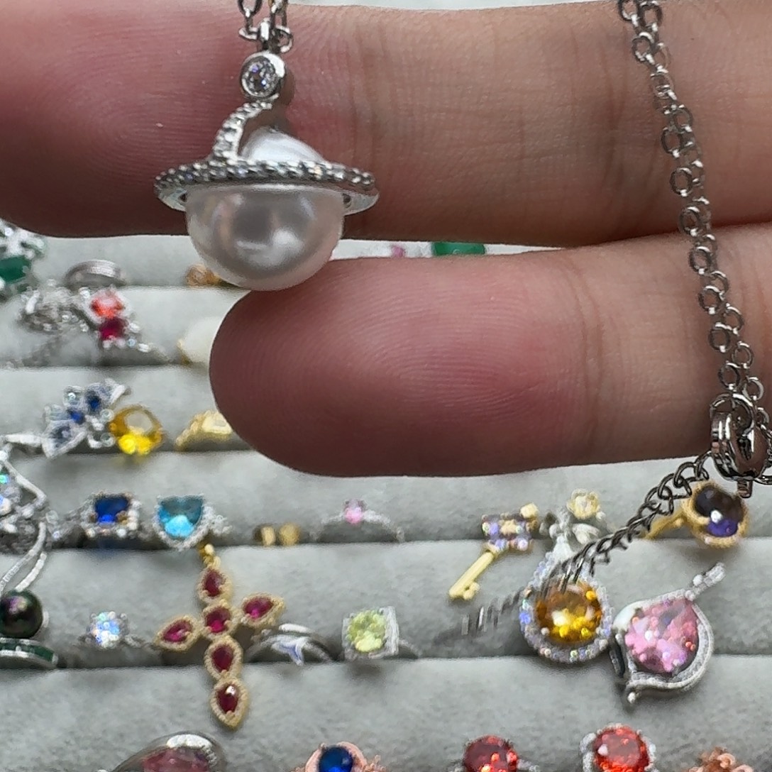 戒指银S925镶嵌水晶