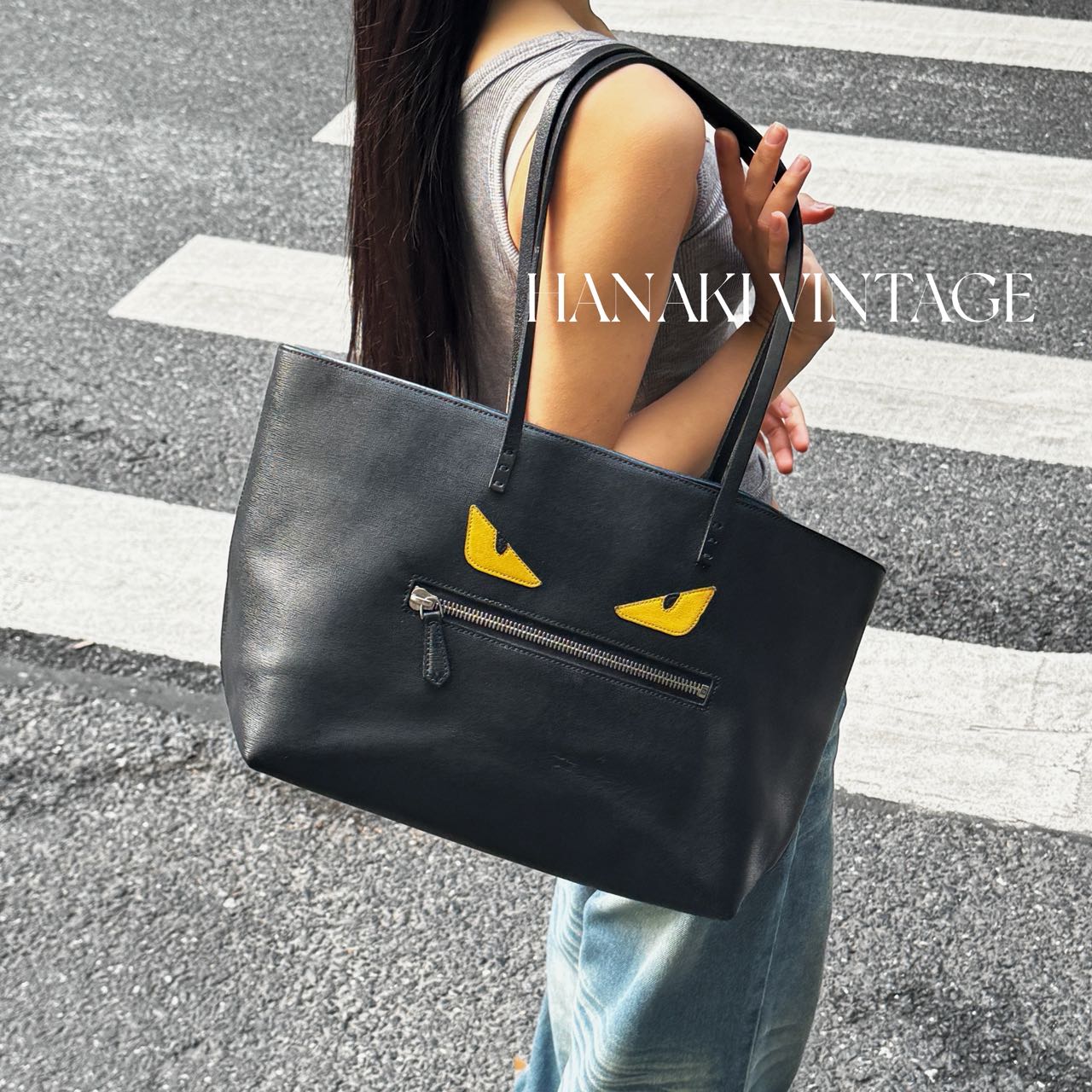 95新 FENDI/芬迪 花绮二店/Fendi小怪兽托特单肩包/95新