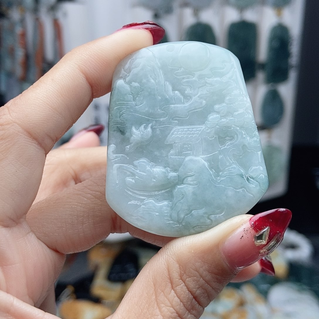 翡翠颈饰14K金镶嵌翡翠