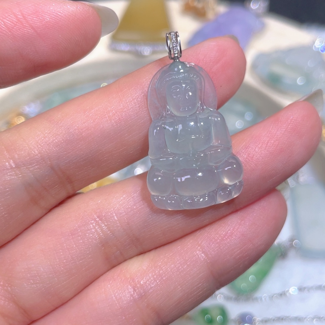 颈饰18K金镶嵌翡翠翡翠